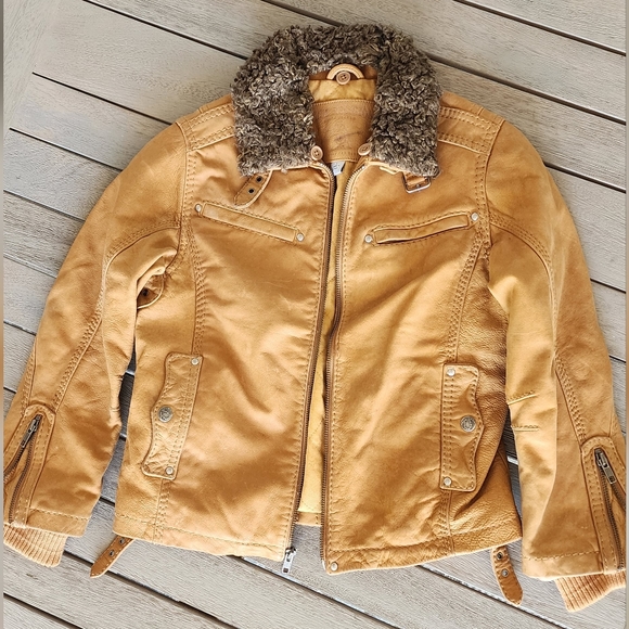 True Religion | Boys Leather Motorcycle Jacket | SZ 8 - Picture 1 of 6